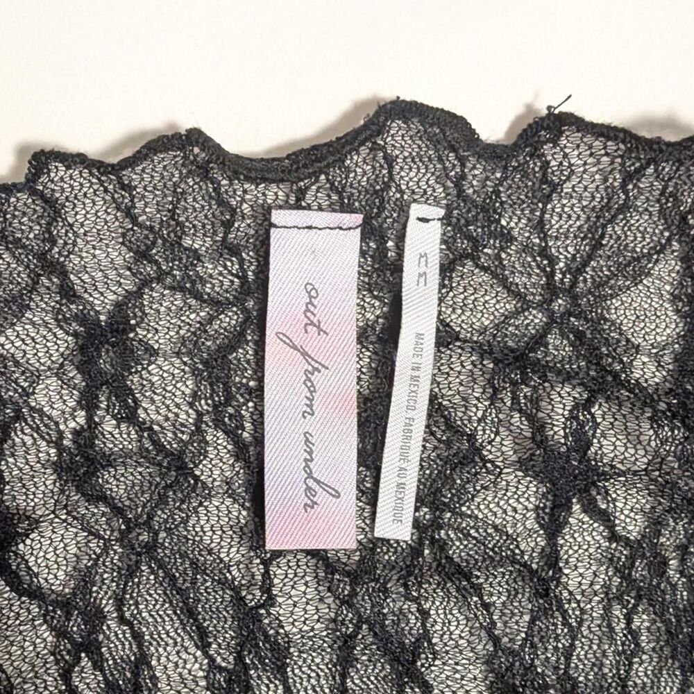 Urban Outfitters Black Gothic Sheer Lace Ruffle Long Sleeve Top | Size M - Picture 5 of 5